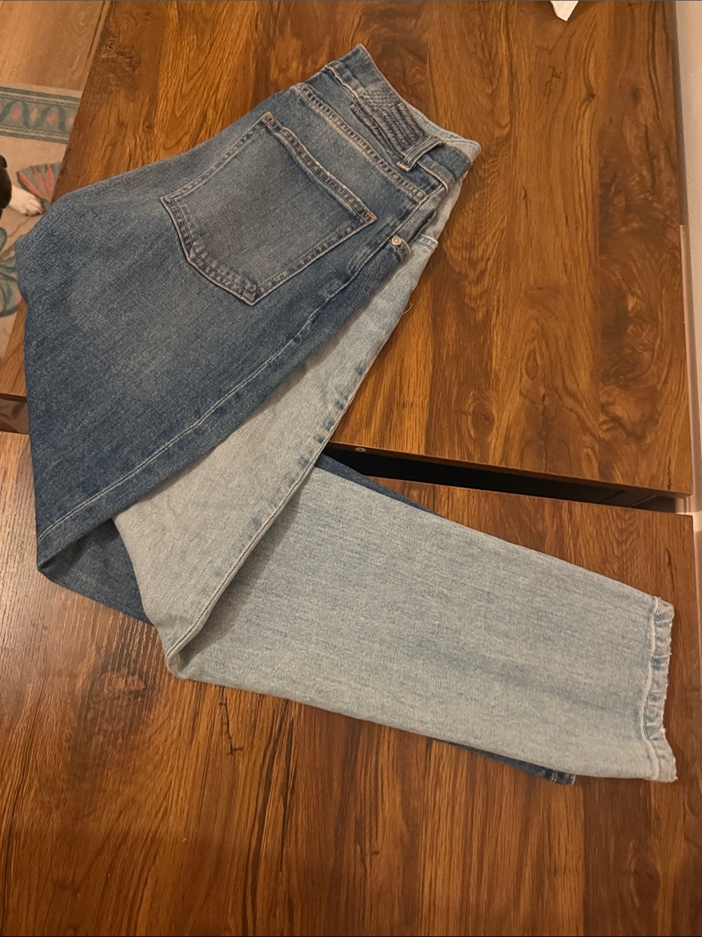 REVICE Two-Tone Blue Straight Leg Jeans